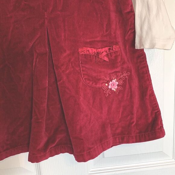 Carter’s | Girls Baby Burgundy Velvet Dress Outfit Set 24M - Picture 2 of 7